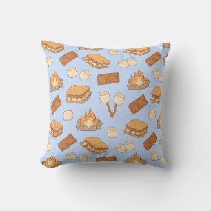S'mores Vintage Camping Marshmallow Bonfire Camp Cushion