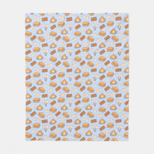 S'mores Vintage Camping Marshmallow Bonfire Camp Fleece Blanket