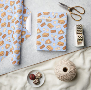 S'mores Vintage Camping Marshmallow Bonfire Camp Wrapping Paper