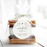 S'mores Wedding Party Favour Kit Sticker Labels<br><div class="desc">Our s'mores sticker labels features marshmallow skewers with elegant lettering for the perfect label on take home gifts for your party or wedding event.</div>