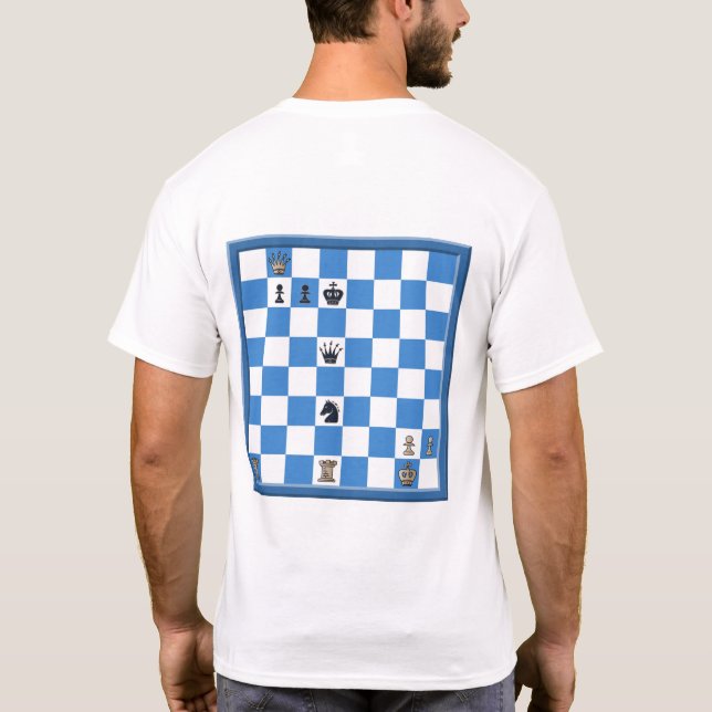 Smothered Mate Chess Puzzle T-Shirt (Back)