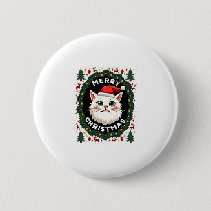Smudge Cat Ugly Christmas Sweater  (1) 6 Cm Round Badge