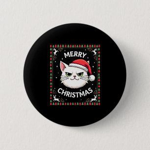 Smudge Cat Ugly Christmas Sweater  (1) 6 Cm Round Badge