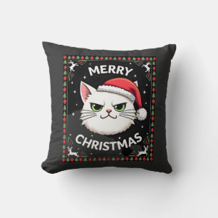 Smudge Cat Ugly Christmas Sweater (1) Cushion