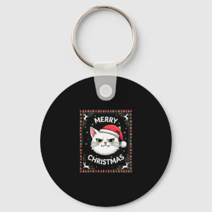 Smudge Cat Ugly Christmas Sweater  (1) Key Ring