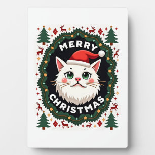 Smudge Cat Ugly Christmas Sweater (1) Plaque