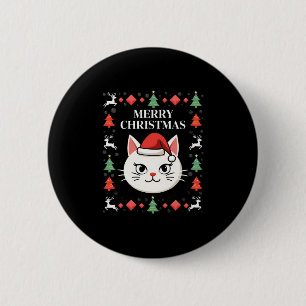 Smudge Cat Ugly Christmas Sweater  (2) 6 Cm Round Badge