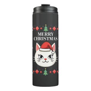 Smudge Cat Ugly Christmas Sweater (2) Thermal Tumbler