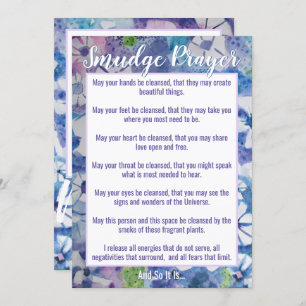 Smudge Prayer for Cleansing Energy Flat Card