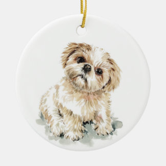 Smudge, Shih Tzu puppy  Ceramic Tree Decoration