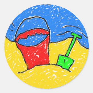 Smudgy Beach Classic Round Sticker