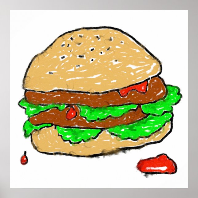 Smudgy Burger Poster (Front)