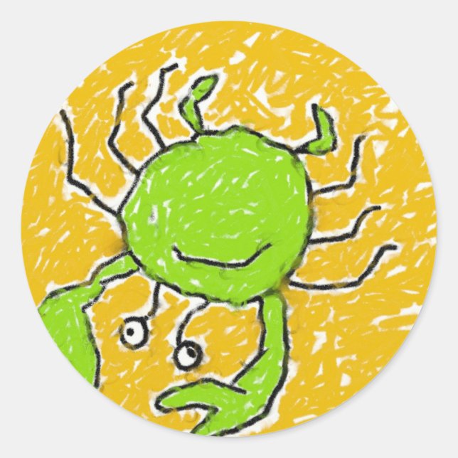 Smudgy Crab Classic Round Sticker (Front)