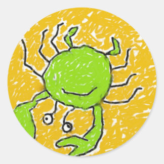 Smudgy Crab Classic Round Sticker