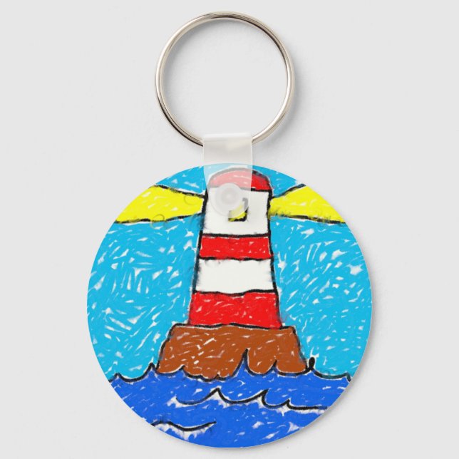 Smudgy Lighthouse Key Ring (Front)