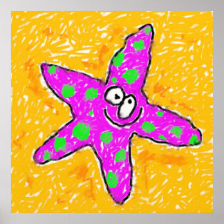 Smudgy Starfish Poster