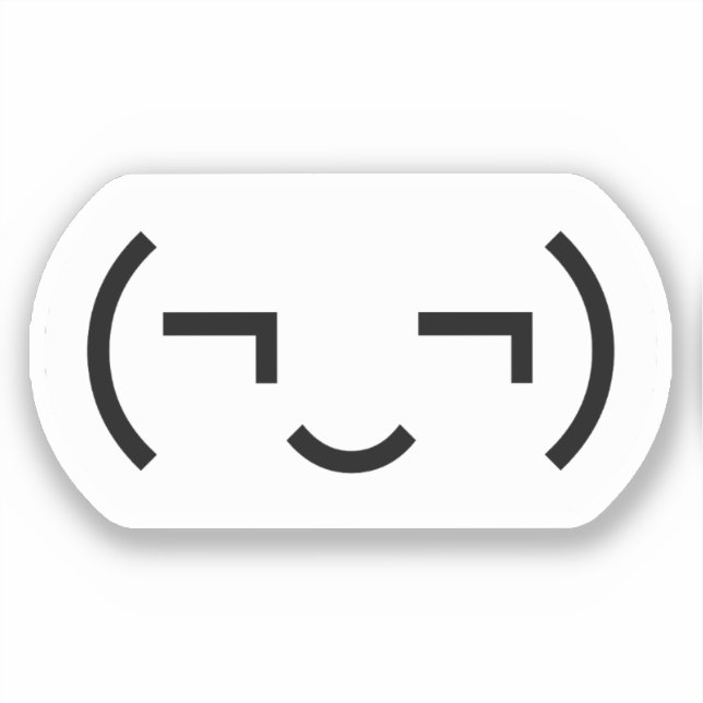 Smug Emoticon (¬‿¬) Japanese Kaomoji (Front)