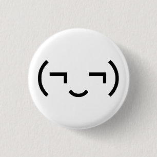 Smug Emoticon (¬‿¬) Japanese Kaomoji 3 Cm Round Badge