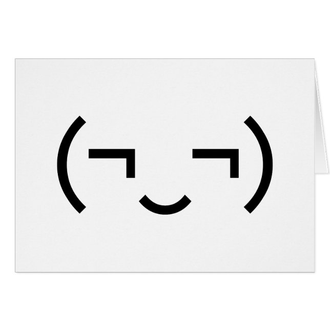 Smug Emoticon (¬‿¬) Japanese Kaomoji Cards (Front Horizontal)
