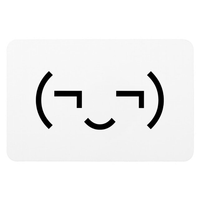 Smug Emoticon (¬‿¬) Japanese Kaomoji Magnet (Horizontal)