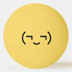 Smug Emoticon (¬‿¬) Japanese Kaomoji Ping Pong Ball