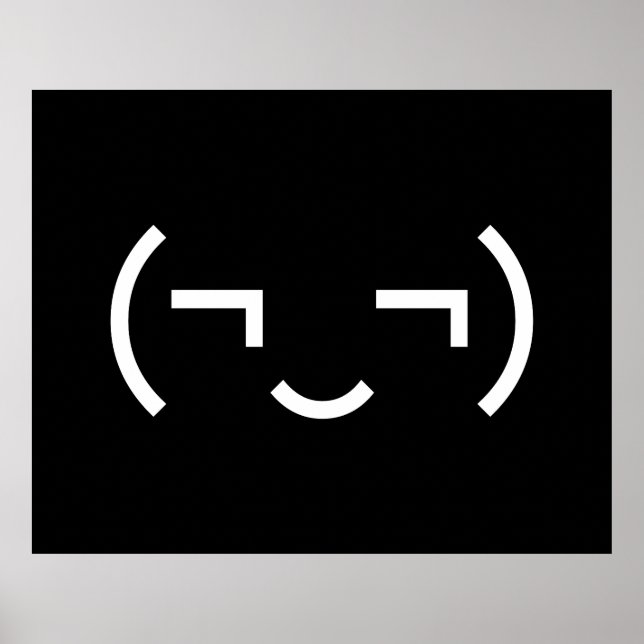 Smug Emoticon (¬‿¬) Japanese Kaomoji Poster (Front)