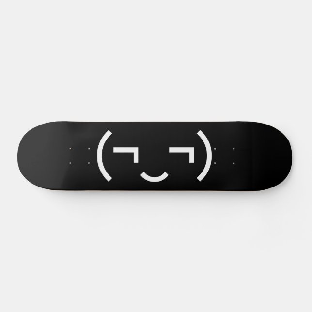 Smug Emoticon (¬‿¬) Japanese Kaomoji Skateboard (Horz)