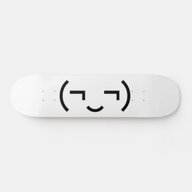 Smug Emoticon (¬‿¬) Japanese Kaomoji Skateboard (Horz)
