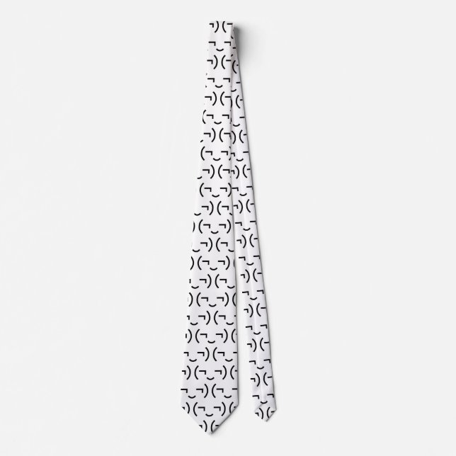 Smug Emoticon (¬‿¬) Japanese Kaomoji Tie (Front)
