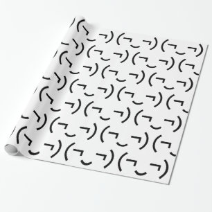 Smug Emoticon (¬‿¬) Japanese Kaomoji Wrapping Paper