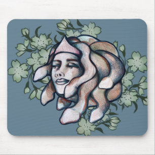 Smug Medusa Artwork soft gorgon art Medusa snakes  Mouse Mat