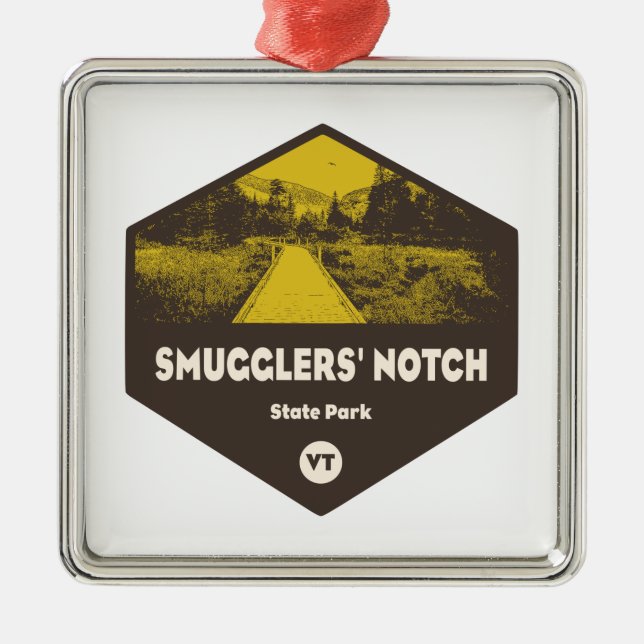 Smugglers' Notch State Park Vermont Metal Tree Decoration (Front)