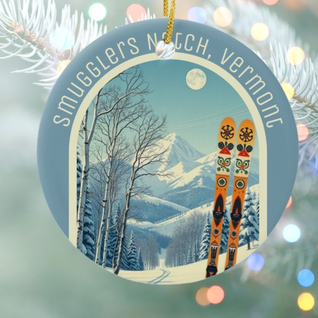 Smugglers Notch Vermont ski souvenir  Ceramic Tree Decoration (Creator Uploaded)