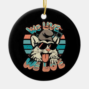 Smurf Cat - We Live We Love Ceramic Tree Decoration