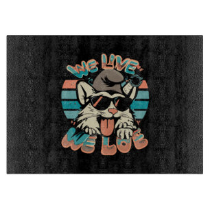 Smurf Cat - We Live We Love  Cutting Board