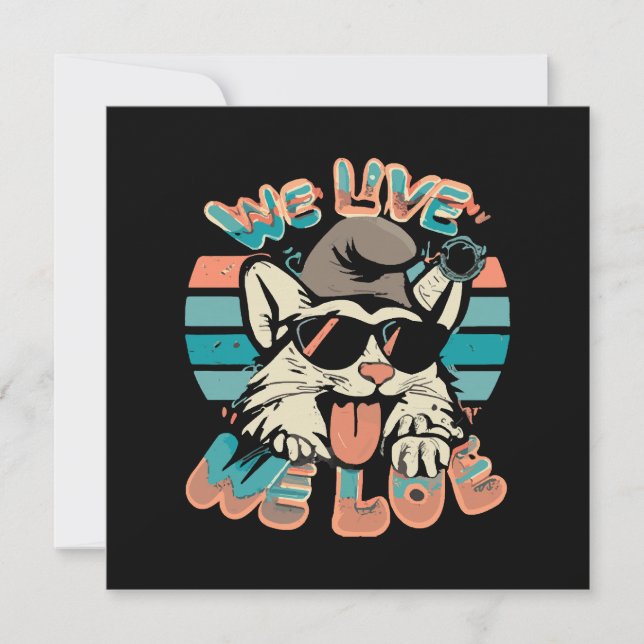 Smurf Cat - We Live We Love  Invitation (Front)