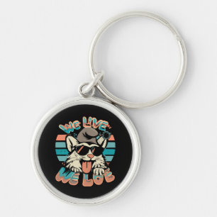 Smurf Cat - We Live We Love  Key Ring