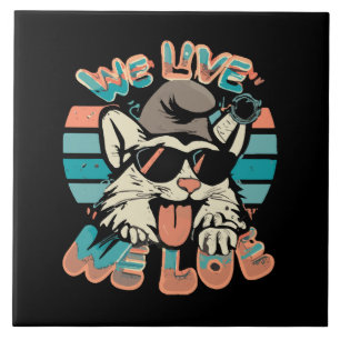 Smurf Cat - We Live We Love Tile