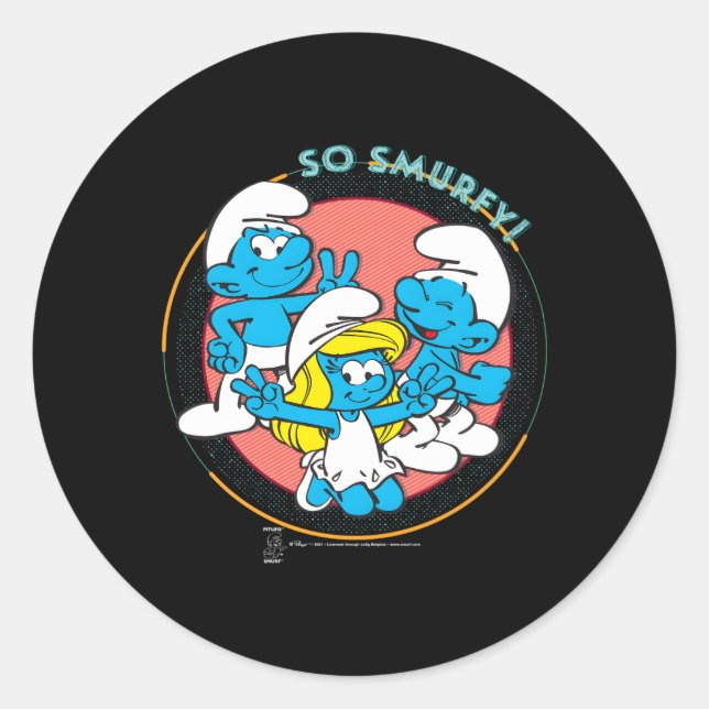 Smurfette Jokey So Smurfey Classic Round Sticker (Front)