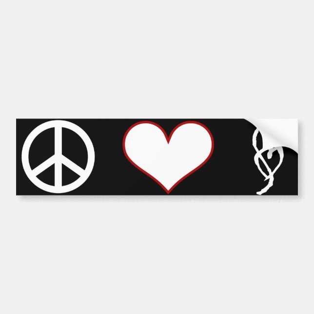 Smut Mark Peace Love Bumper Sticker (Front)
