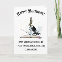 Smutty Book Lover Birthday Card: Sword & Dragon Fa