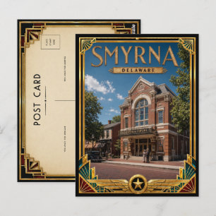 Smyrna Delaware Vintage Art Deco Golden Age Postcard