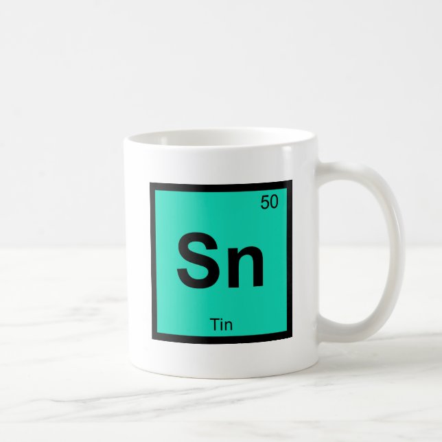 Sn - Tin Chemistry Periodic Table Symbol Element Coffee Mug (Right)