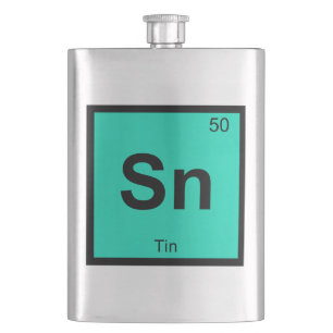 Sn - Tin Chemistry Periodic Table Symbol Element Hip Flask
