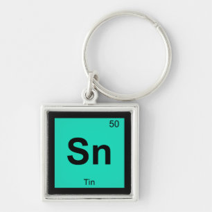 Sn - Tin Chemistry Periodic Table Symbol Element Key Ring