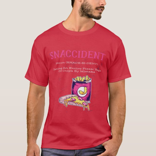 Snaccident FUNNY Foodie Pizza Fries Chips mens T-Shirt (Front)