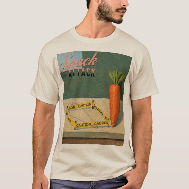 Snack Attack! Carrot Artwork Vintage T-Shirt (Front)