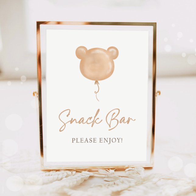 Snack Bar Food Teddy Bear Balloon Birthday  Poster (Creator Uploaded)