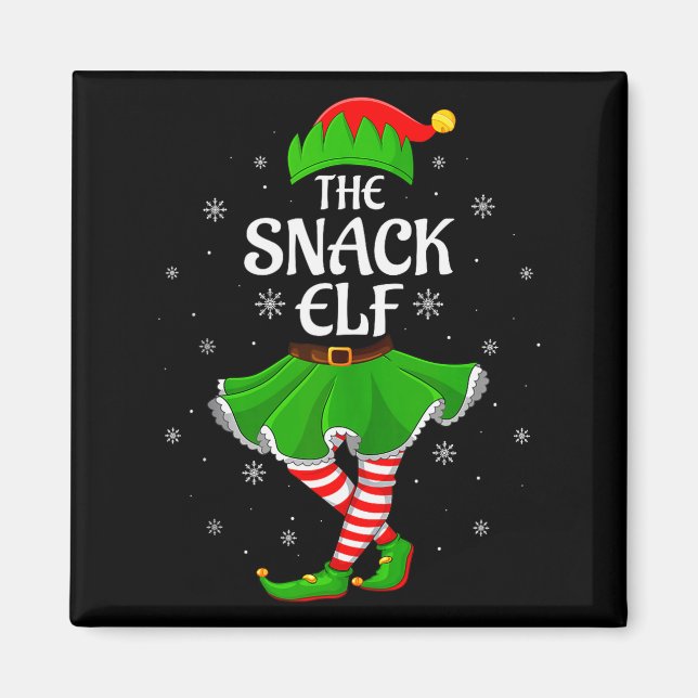 Snack Elf Christmas Family Girls Women Elf Squad X Magnet (Front)