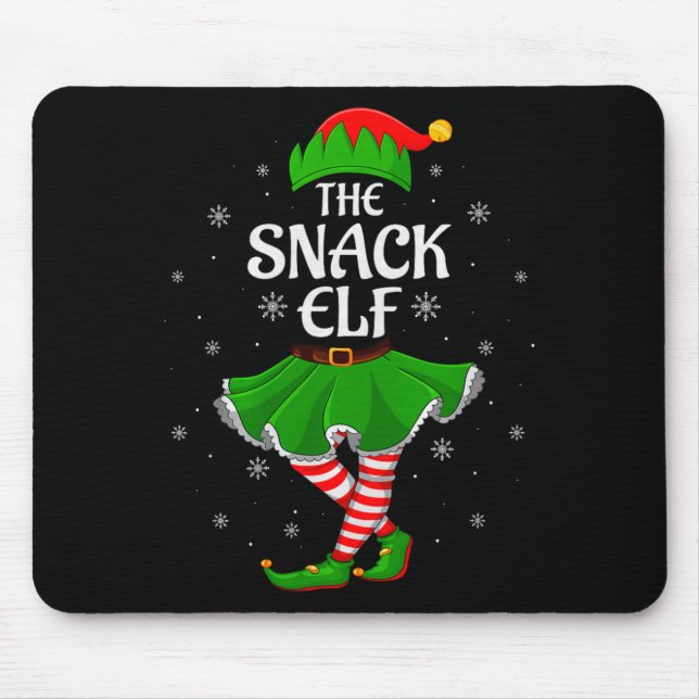 Snack Elf Christmas Family Girls Women Elf Squad X Mouse Mat (Front)